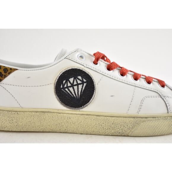 Saint Laurent Mens SL 37 Surf Court Diamond White Flat Low Top Sneaker 44 11 - Picture 4 of 14